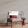 New Chinese-style Single Sofa 3d model