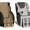 Modern Massage Chairs In Beige And White With Comfortable Cushions And Foot Massage Design