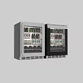 Stainless Steel Beverage Refrigerator With Glass Door For Bottled Drinks And Wine Storage