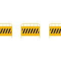 Temporary Yellow Safety Barriers with Black Stripes for Construction Sites 3d model