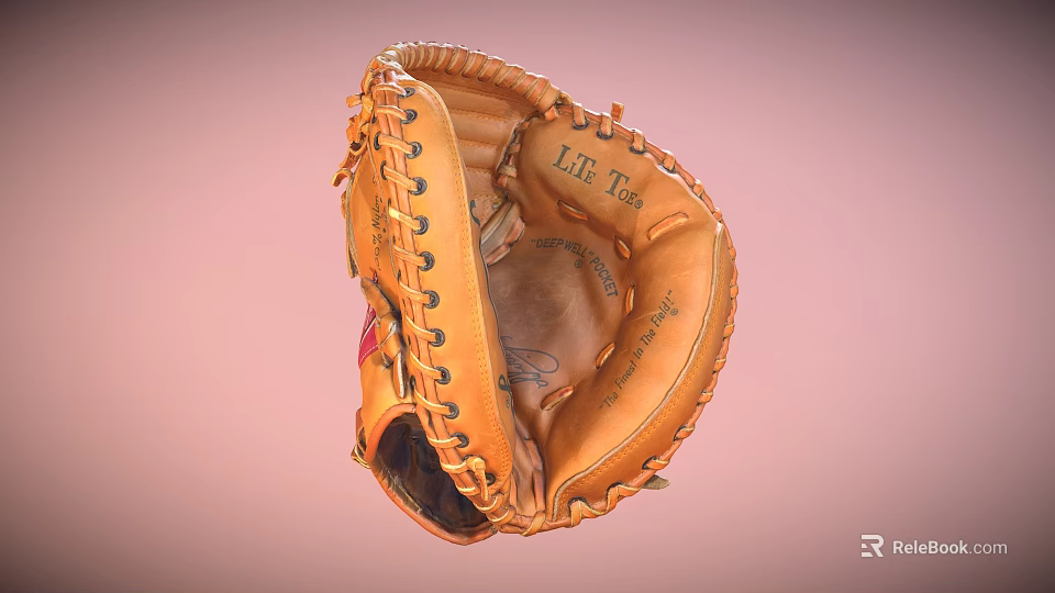 High Quality Leather Baseball Glove With Stitched Design And LR Tip Logo 3d model 