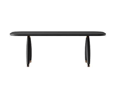 Sleek Black Dining Table With Slender Legs And Modern Metal Accents Design Style 3d model
