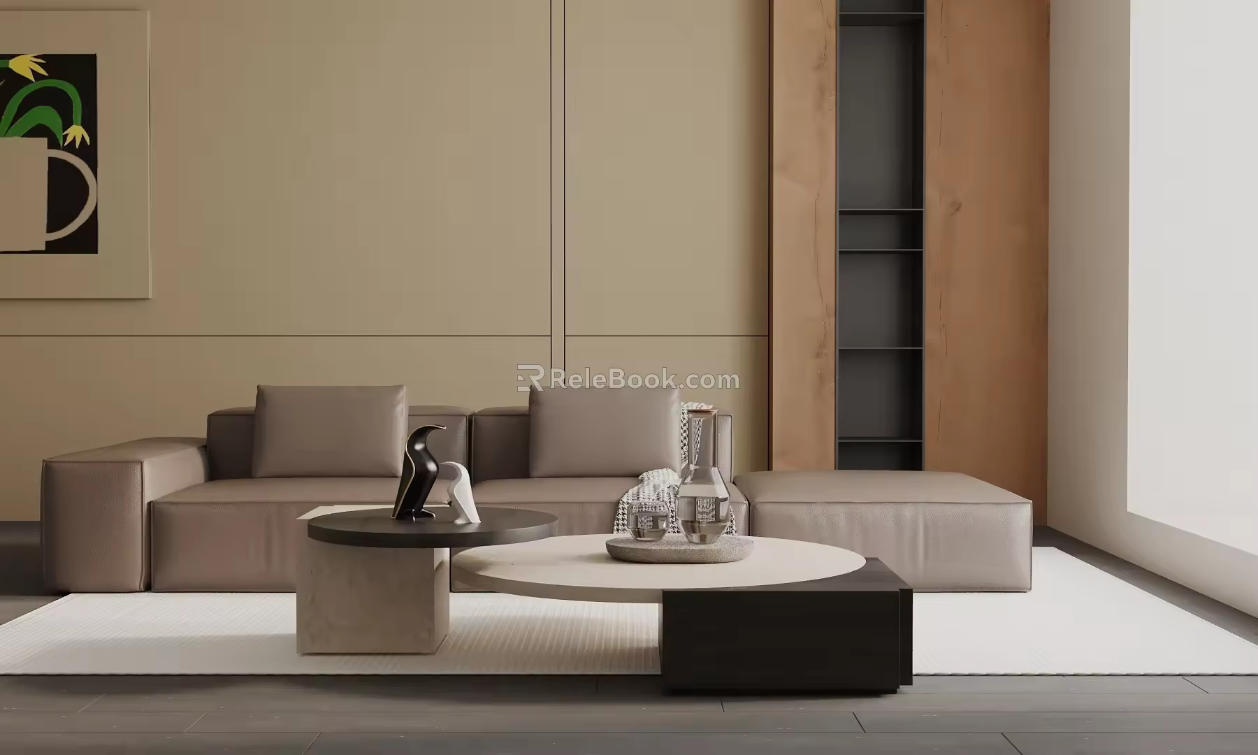 Three-seat sofa 3d model