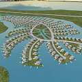 Scenic Waterfront Detached Villas Community With Radial Layout And Green Surroundings