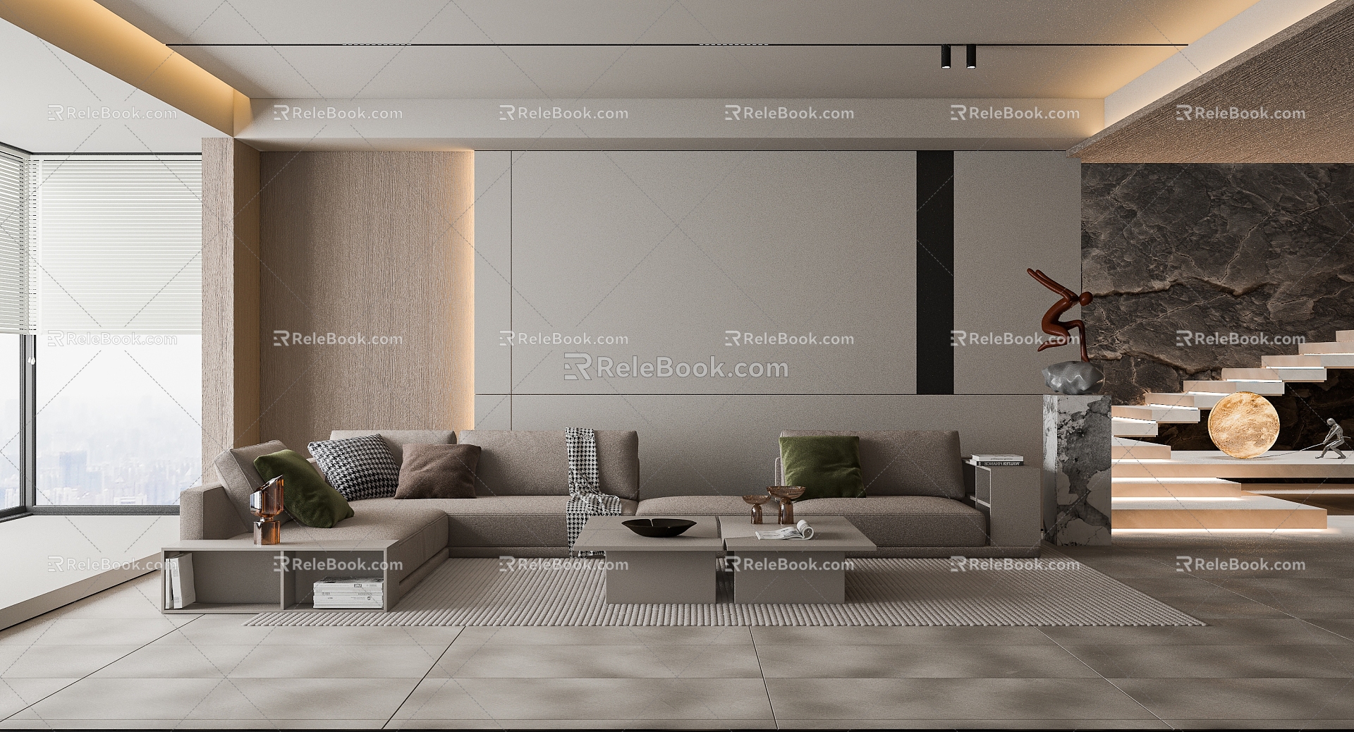 modern living room 3d model