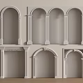 Different White Decorative Door Arch Designs With Columns And Structures 3d model