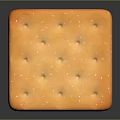 Golden Orange Square Biscuit With Small Holes And Crunchy Salt Particles