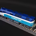 Blue COASTER Locomotive Model Number 2105 with Detailed Design on Railway Track