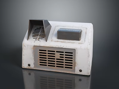 Vintage Computer Case With Weathered White Finish Retro Design And Ventilation Grilles 3d model