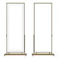 Two Modern Floor Standing Mirrors With Gold Frame And Sleek Design 3d model