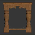 Vintage Wooden Rectangular Table With Carved Legs Classic Design And Wood Grain