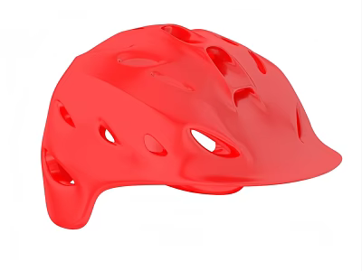 Red Safety Helmet With Multiple Vent Holes For Outdoor Sports Activities 3d model