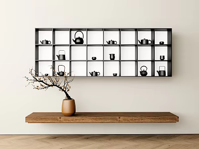 New Chinese Tea Cabinet Tea Set 3d model