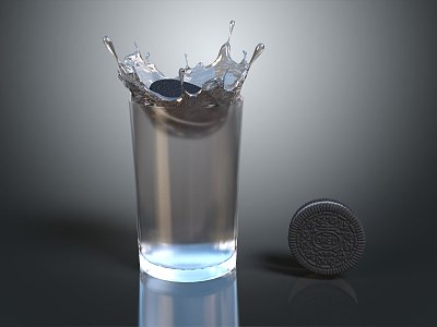 Modern Water Cup Oreo Cookie Chocolate Sandwich Cookie Cup Glass 3d model