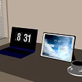 Modern Laptop And Tablet On White Desk With Coffee Cup And Window Blinds