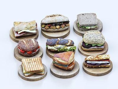 Bread Food Western Food West Point Deli Snack Cake 3d model