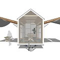 Functional Mobile Trailer With Awning Wooden Structure Tables And Benches For Outdoor Use