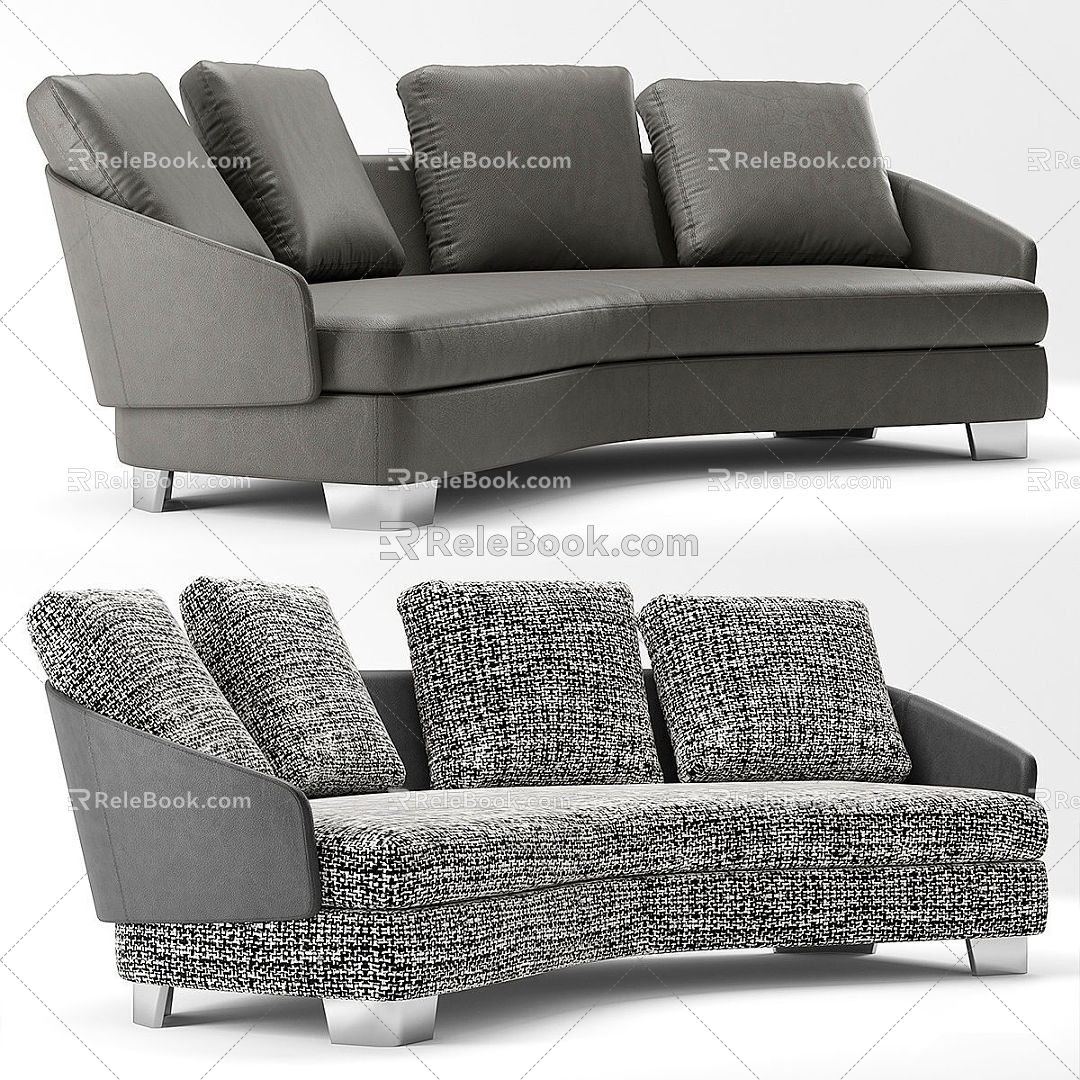 minotti modern multi-person sofa sofa double sofa leisure sofa living room sofa leather sofa corner sofa 3d model