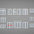 Modern casement windows and doors 3d model