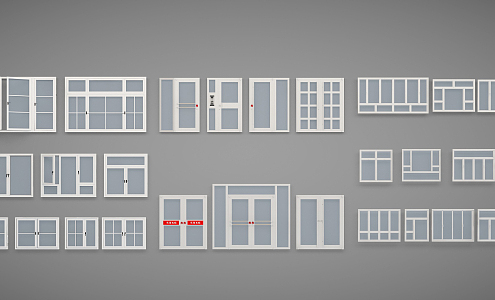 Modern casement windows and doors 3d model