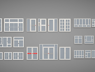 Modern casement windows and doors 3d model