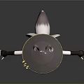 3D Character With Animal Ear Hat White Top Beige Pants Black Gloves Standing Arms Outstretched