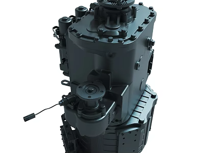 Industrial Mechanical Gear Component With Metal Housing And Bolt Details 3d model