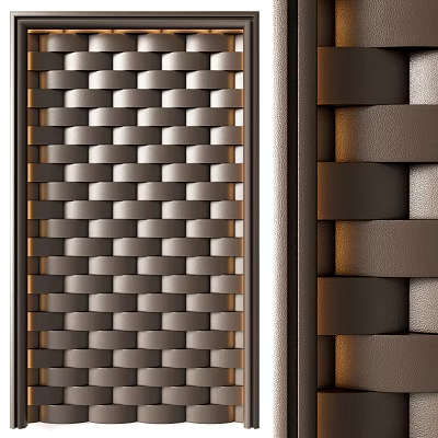 Woven 3D Texture Background Wall Design With Gray Brown Beige Color Tones 3d model