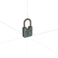 Vintage Antique Brass Padlock With Aged Finish Isolated On Plain Black Background