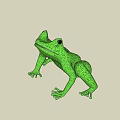Green Frog Doll With Spotted Design Plastic Material And Stretchy Limbs