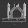Industrial Mechanical Structure Featuring Metal Frame Platform Wheels And Support Components