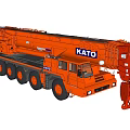 KATO Orange Heavy Duty Crane Truck With Multiple Wheels And Lifting Boom