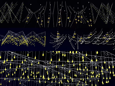 Outdoor Decorative String Lights With Yellow LED Bulbs For Garden Party Decoration 3d model