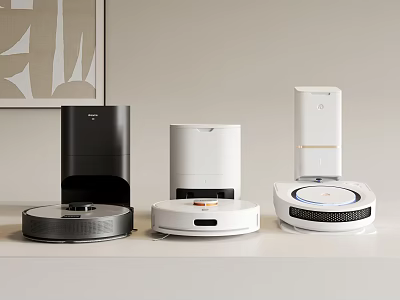 Assorted Smart Home Cleaning Appliances On 3d model