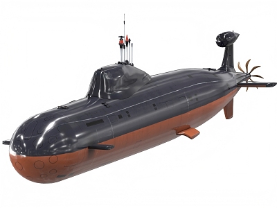 nuclear submarine attack nuclear submarine 3d model