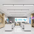 Modern Digital Store with 5G Devices Display Counters and Electronics Shelves 3d model