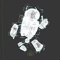 3D Gray Robot Character With Yellow Glowing Eyes Black Antenna And Mechanical Limbs