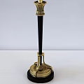 Elegant Eichholtz Table Lamp With Black Pleated Lampshade And Gold Black Base Pole