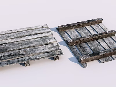 Stone Wood Vintage Rustic Wooden Pallets With Old Textured Planks For Decorative Use 3d model