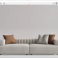 Modern double sofa multiplayer sofa 3d model