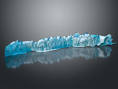 Garden Landscape Design With Blue Textured Water Feature And Reflection On Dark Background 3d model