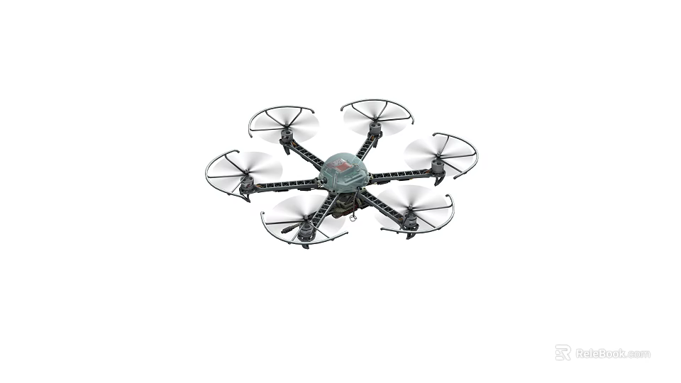 Professional Hexacopter Drone With Six Rotors And Stable Flight Structure 3d model 