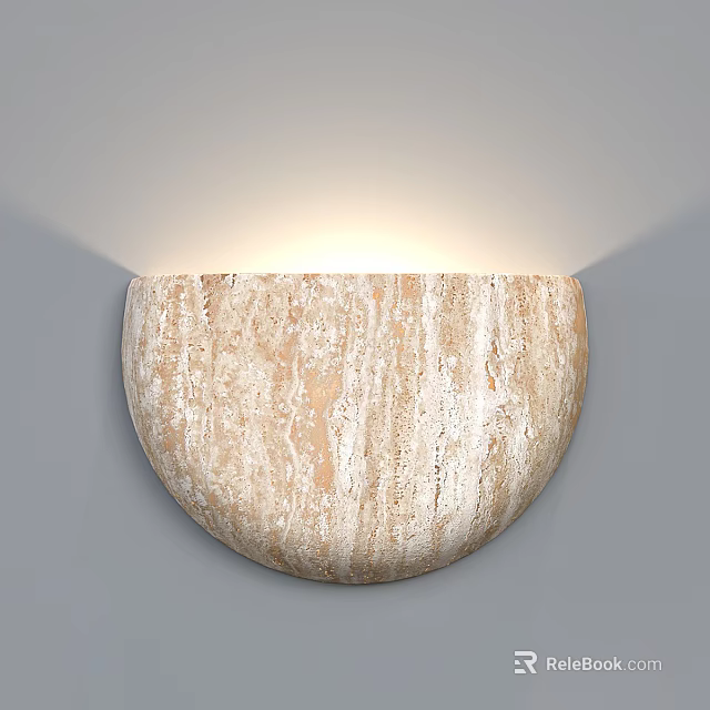 Unique Shaped Wall Light Featuring Natural Wooden Texture Semicircular Design and Soft Warm Glow 3d model 