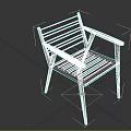 Simple Wooden Chair With Slatted Back Armrests And Slim Legs For Home Decor