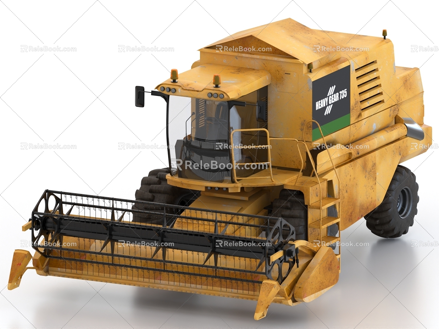 Green storage machine harvester mixed feed machine seeder harvester agricultural machinery agricultural equipment 3d model