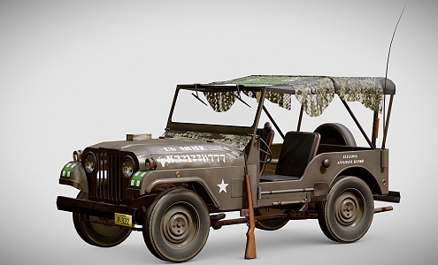 buggy jeep military vehicle army car military truck usa military truck 3d model