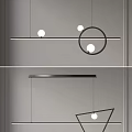 Modern Pendant Light Design With Black Bar Circular And Triangular Bulb Frames 3d model