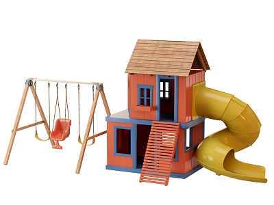 Kindergarten Children's Play Sports Equipment Swing Play Cabin Outdoor Square Park Children's Entertainment Facilities Equipment 3d model