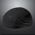 Textured Gray Beanie With Dome Shape And Wrinkled Bottom For Daily Casual Wear