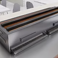 Japanese Restaurant Modern Sushi Bar Counter With Wooden Top And Seating Areas